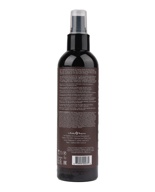 Hemp Seed Body Mist black spray bottle with label on white background