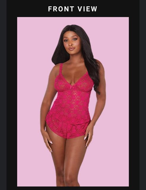 Lacy Magenta Cami & Shorts