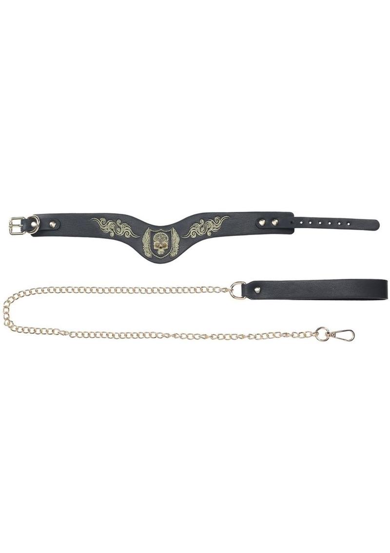 Ouch! London Collection Collar with Leash - Black