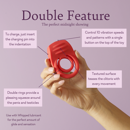 Double Feature 10-Function Double Pleasure Ring