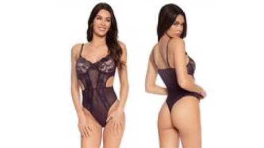 Amethyst  Lace Cutout Teddy
