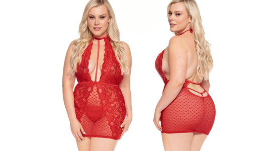 Heart Print Chemise with G-String