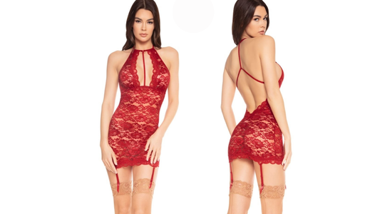 Sangria Slip with Garters