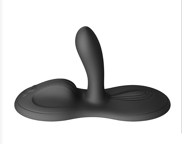 Flora rechargeable silicone app-compatible vibrator front view in black