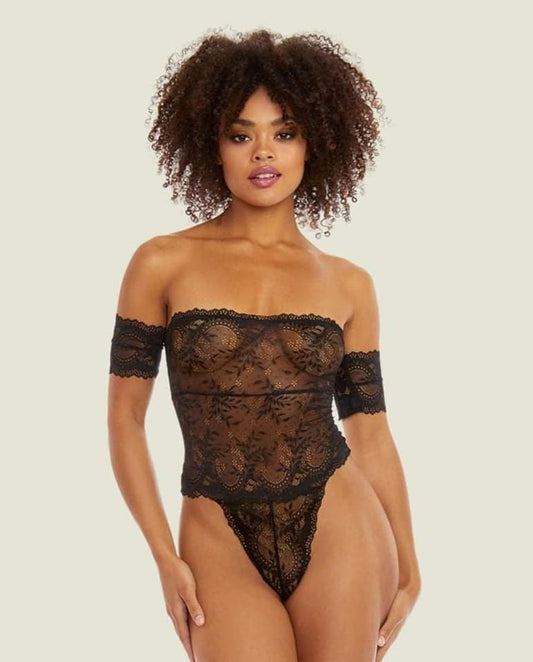 High-Leg Bodysuit with Arm Cuffs